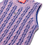 Diesel Kids Gilet in Maglia Intrecciato Lilla per Bambine (dettaglio)