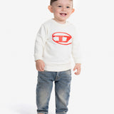 Diesel Kids Cream Sweatshirt with Oval D for Babies