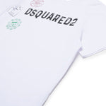 Dsquared2 Kids T-shirt Bianca con Stampa Logo per Bambini