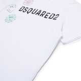 Dsquared2 Kids T-shirt Bianca con Stampa Logo per Bambini