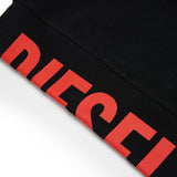 Diesel Kids T-shirt Nera con Stampa Logo a Contrasto per Bambine