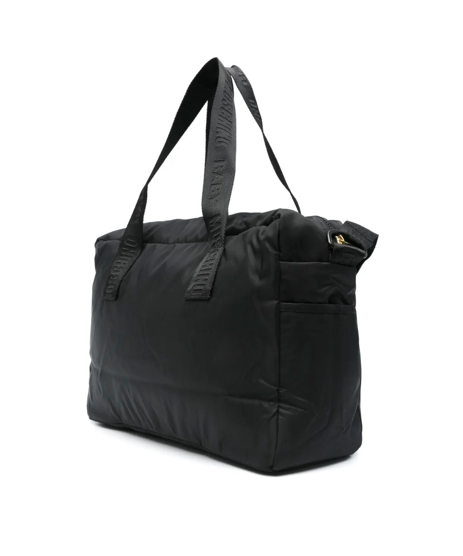 Moschino Kids Borsa Mamma Nera con Teddy