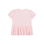 Moschino Kids Abito Rosa con Stampa e Ruches per Neonate