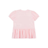 Moschino Kids Abito Rosa con Stampa e Ruches per Neonate
