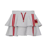 MSGM Kids Gonna Grigio con Strisce Rosso per Bambine