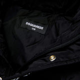 Dsquared2 Kids Piumino Nero con Cappuccio e Banda Logo per Neonati