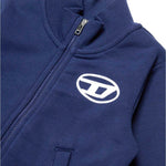 Diesel Kids Felpa Blu con Zip con Oval D (dettaglio)