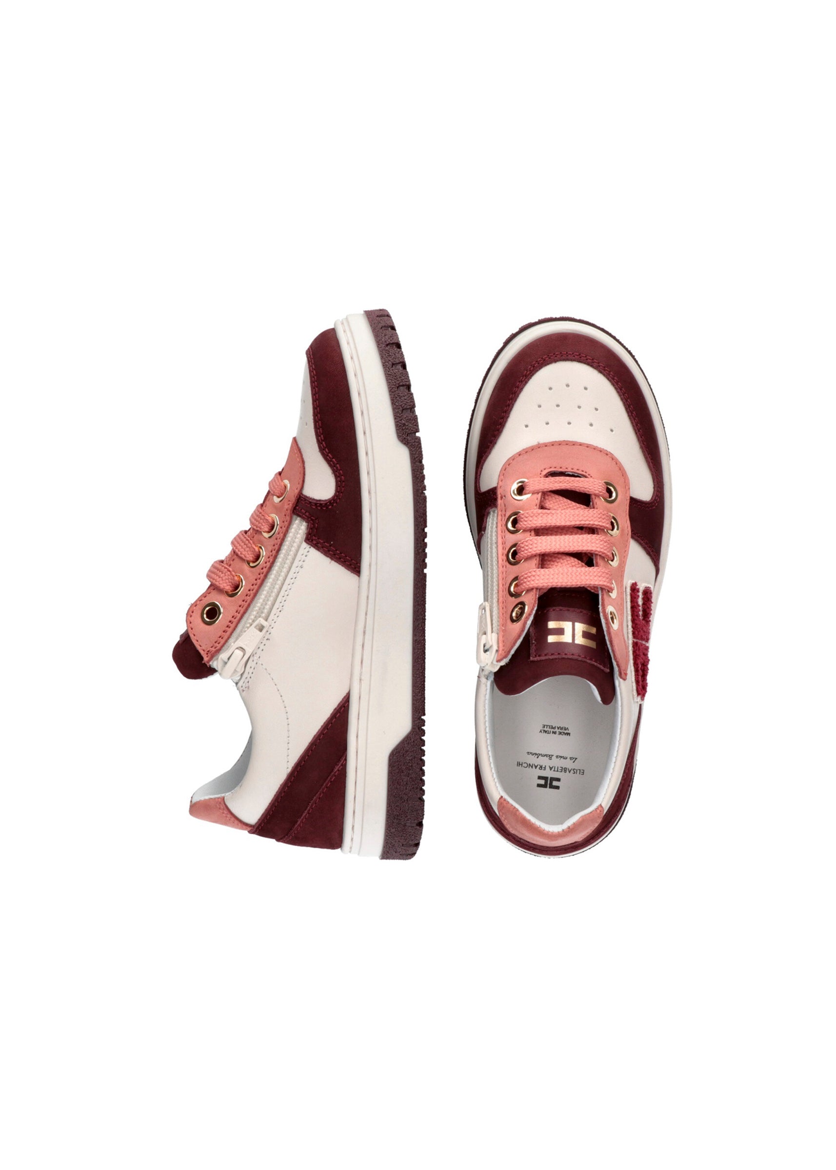 Elisabetta Franchi La Mia Bambina Sneakers Burro/Bordeaux per Bambine