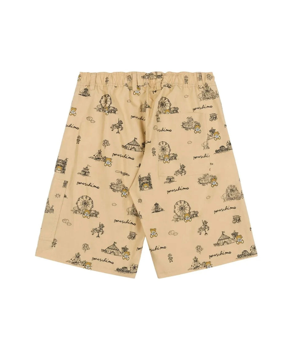 Moschino Kids Bermuda Beige con Stampa per Bambini