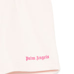 Palm Angels Kids Short Sabbia con Logo Fucsia per Neonate