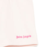 Palm Angels Kids Short Sabbia con Logo Fucsia per Neonate