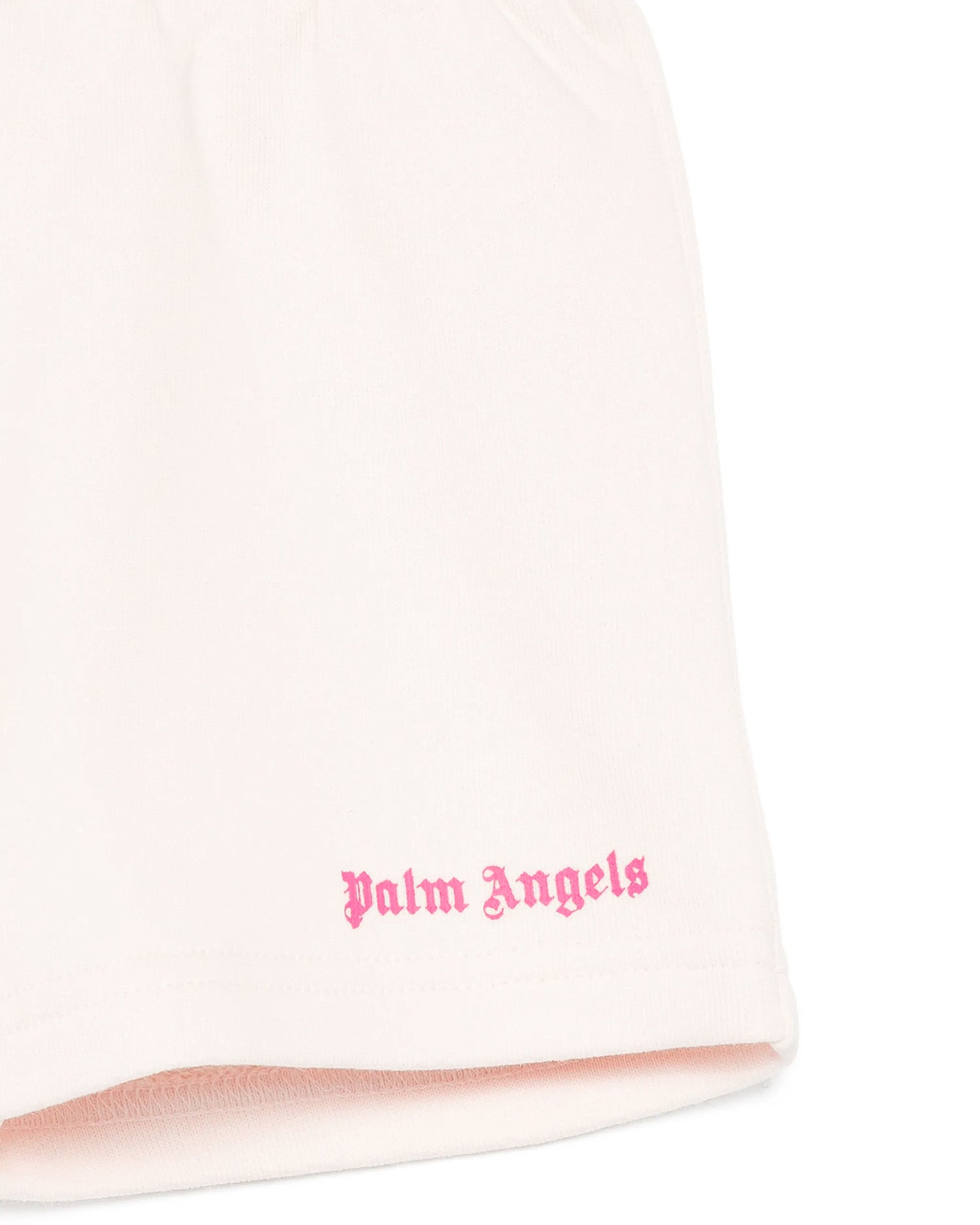 Palm Angels Kids Short Sabbia con Logo Fucsia per Neonate