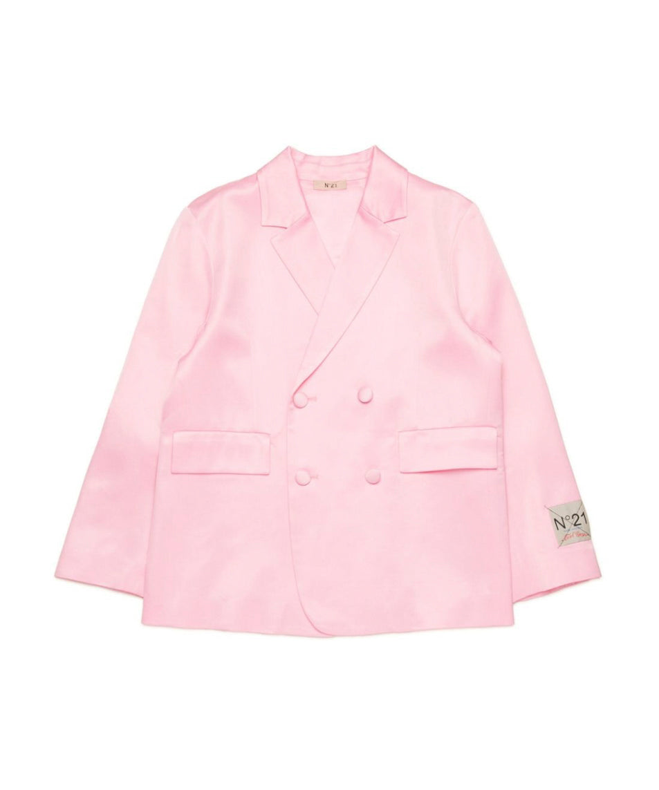N°21 Kids Giacca Blazer Rosa Doppiopetto per Bambine