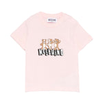 Moschino Kids T-Shirt Rosa con Logo Teddy Bear per Neonate