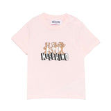 Moschino Kids T-Shirt Rosa con Logo Teddy Bear per Neonate