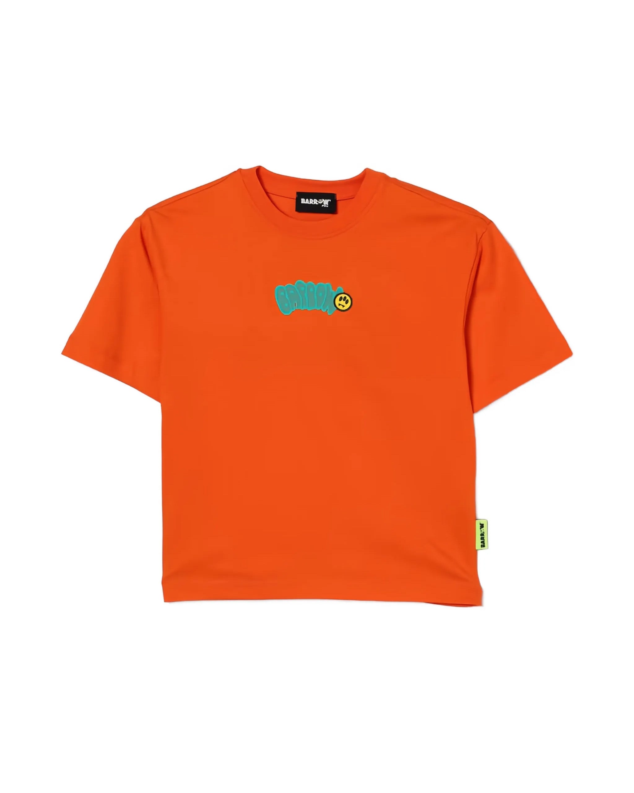 Barrow Kids T-Shirt Arancione con Stampa Logo per Bambini