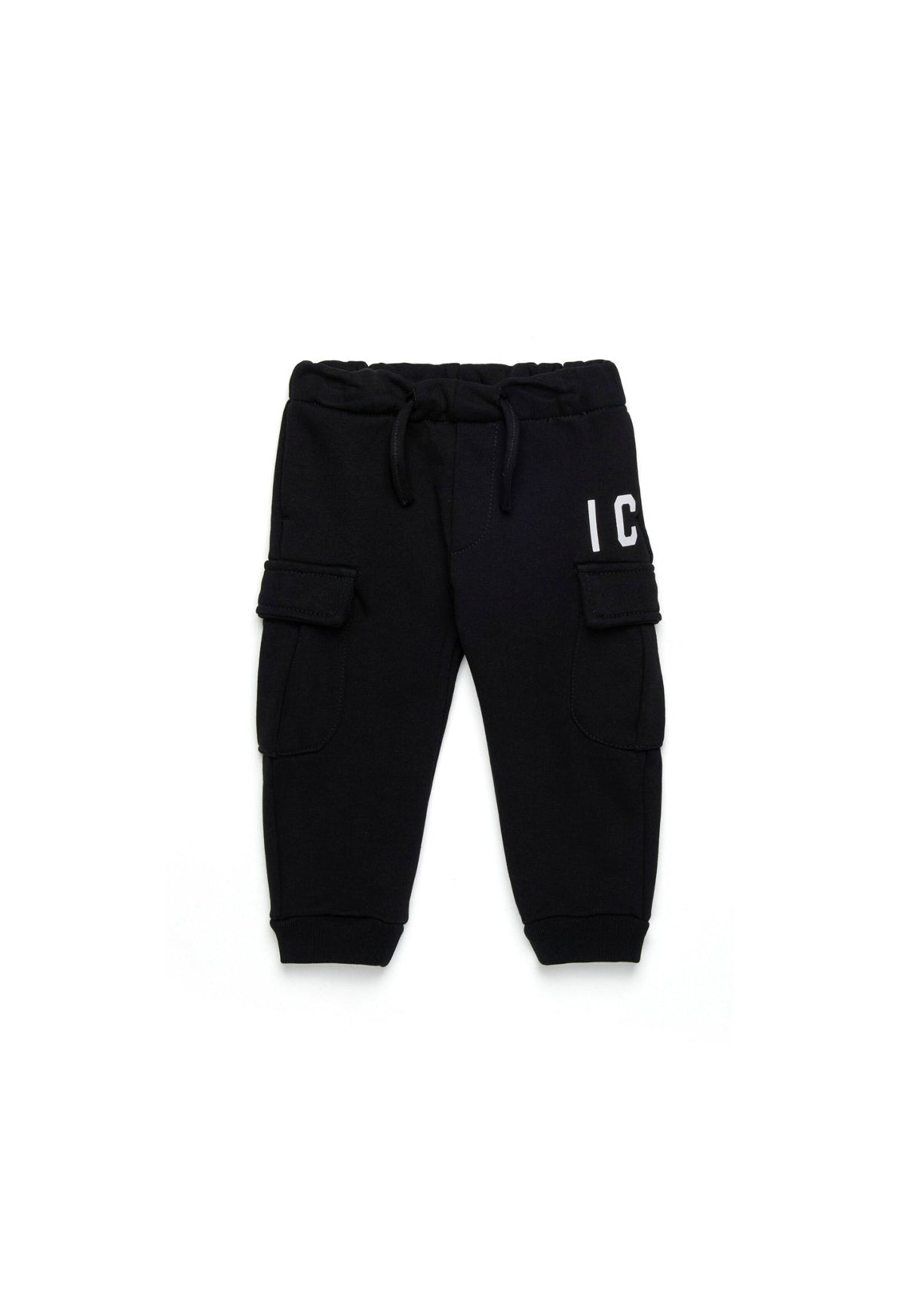 Dsquared2 Kids Pantaloni in Tuta Neri con Stampa per Neonati