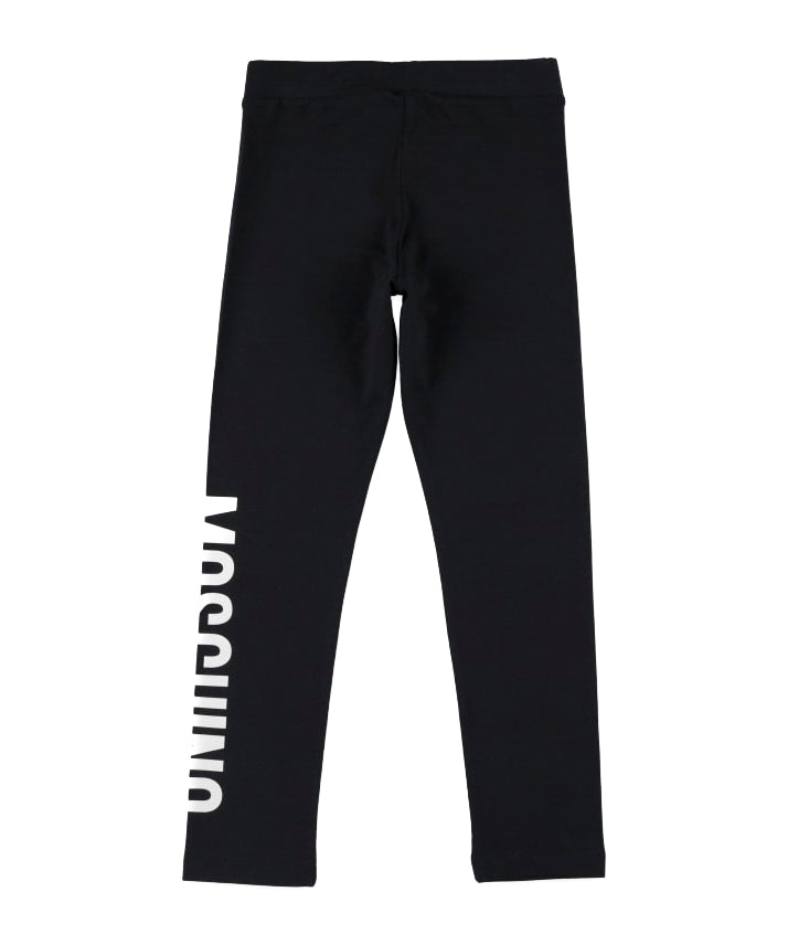 Moschino Kids Leggings Neri con Logo per Bambine (retro)