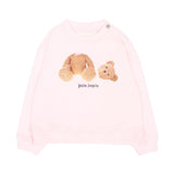 Palm Angels Kids Felpa Rosa con Stampa Teddy con Neonate
