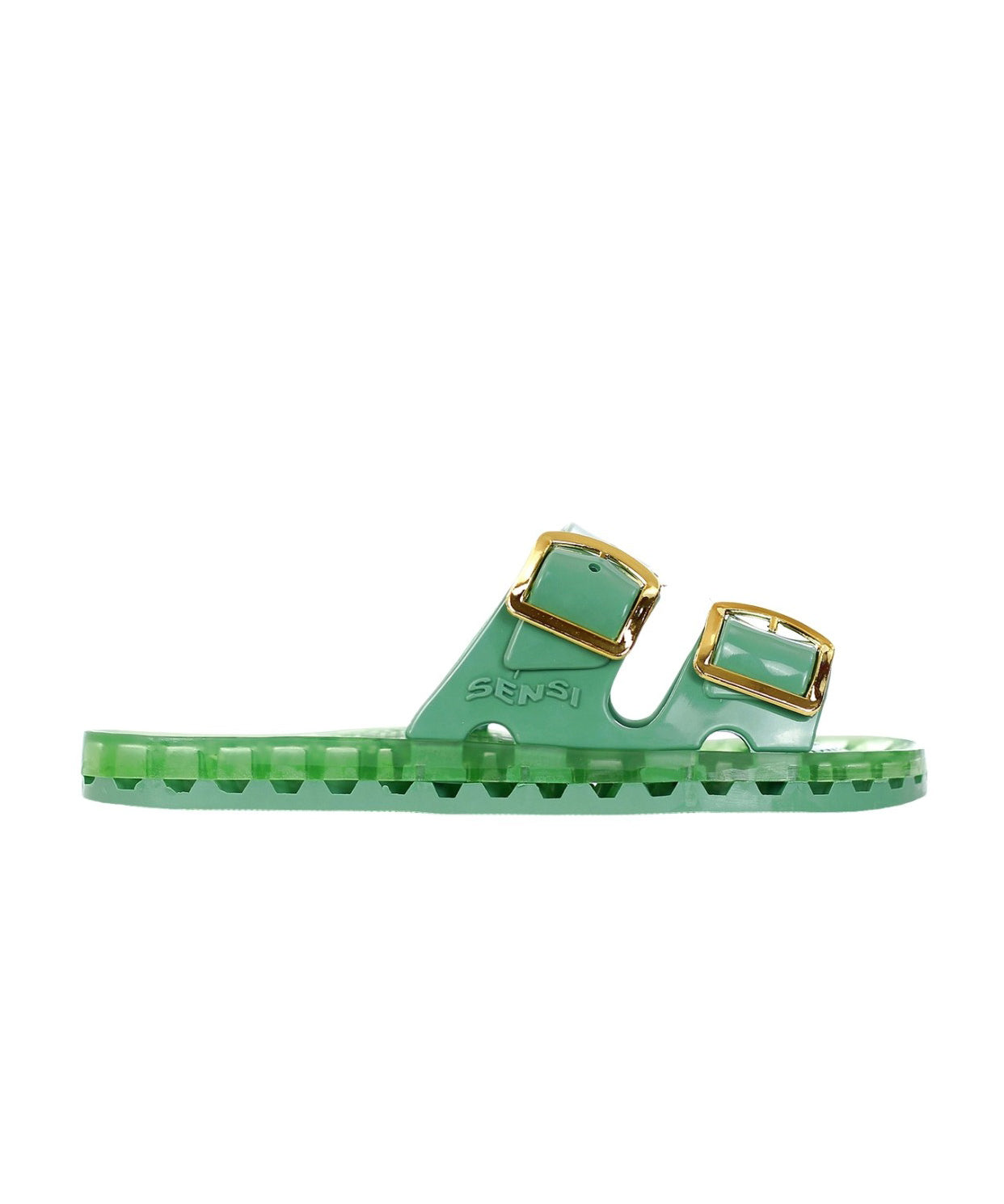 Sensi Kids Sandalo Verde con Fibbia oro per Bambini