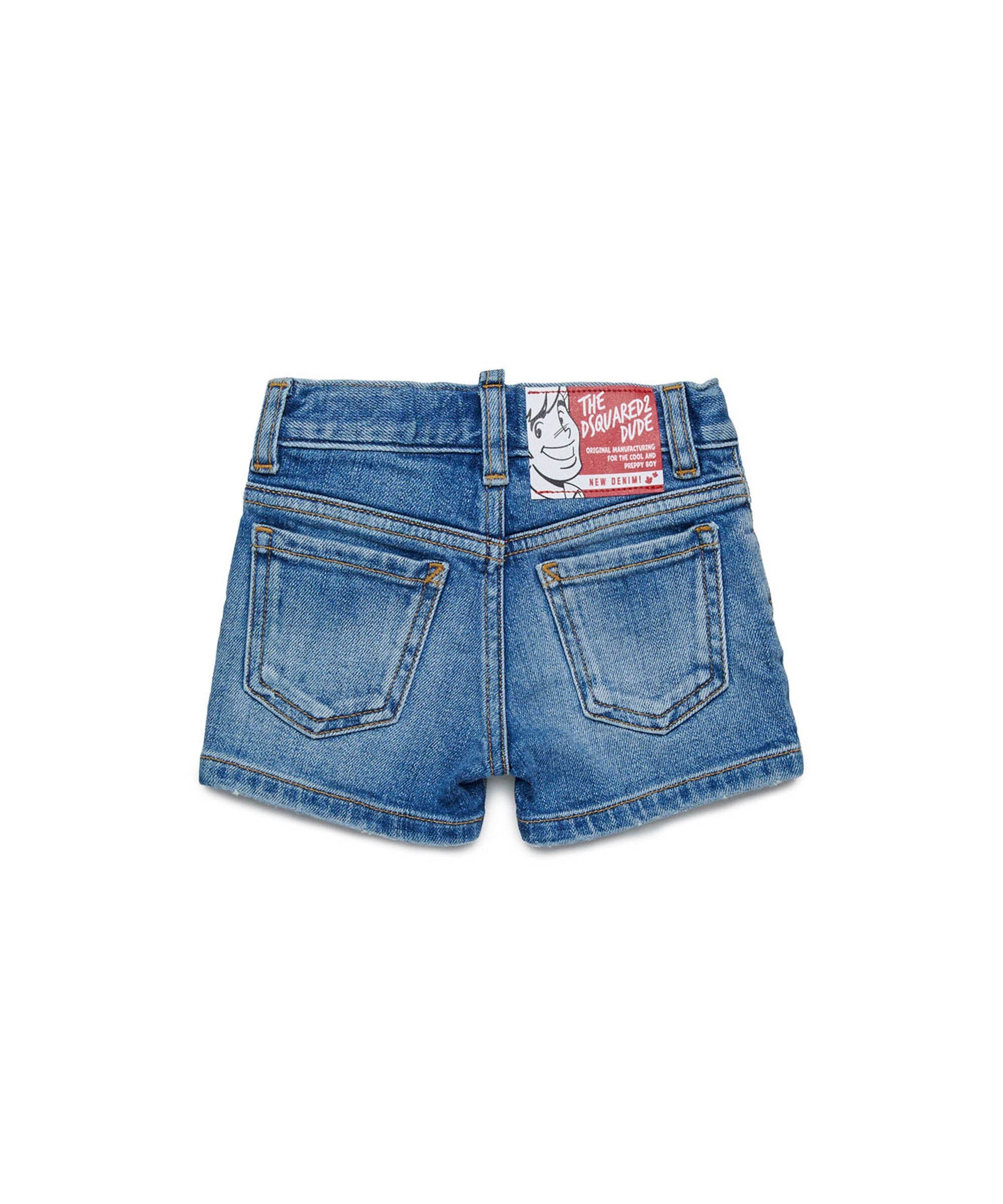 Dsquared2 Kids Short Denim Blu per Neonati