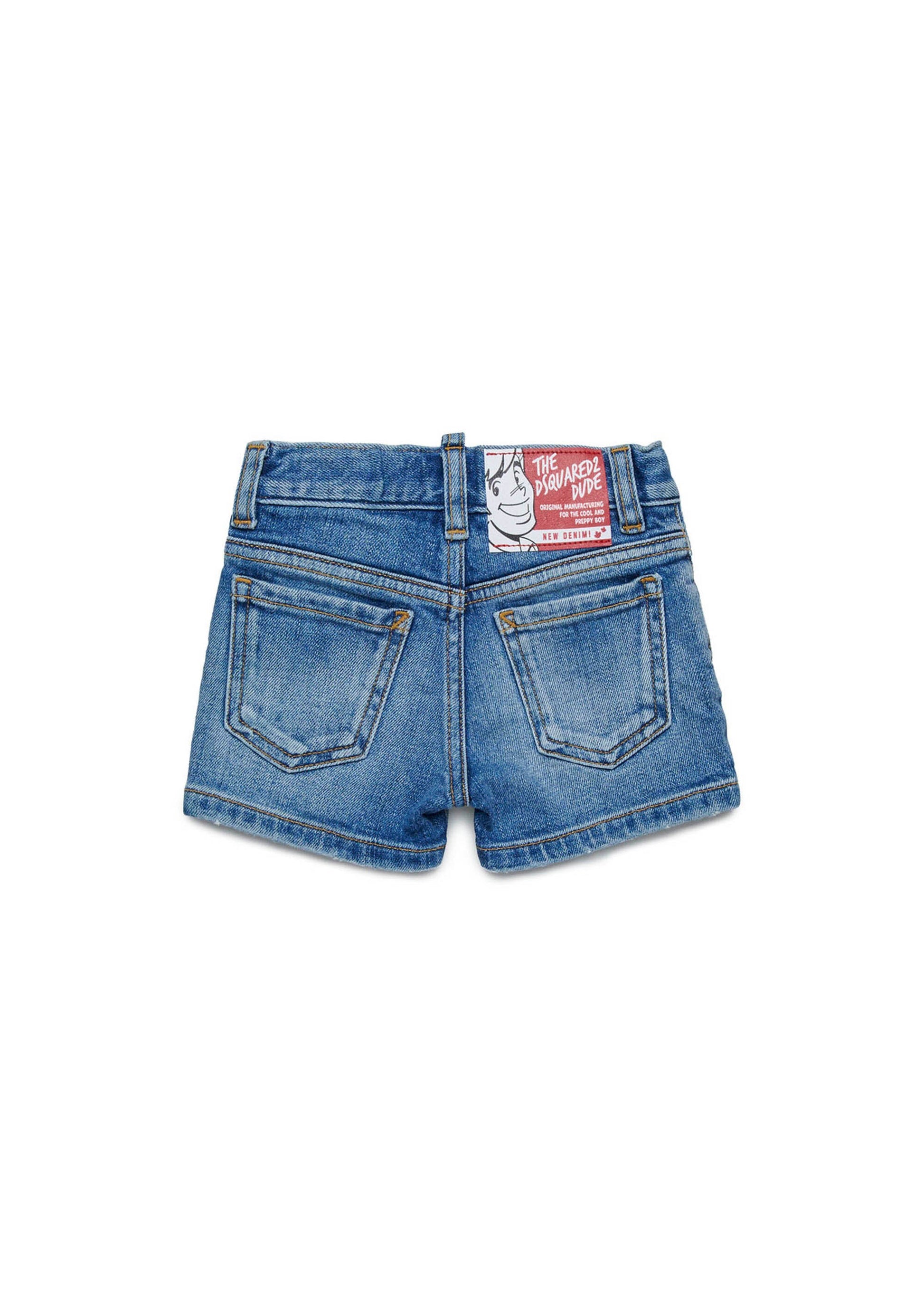 Dsquared2 Kids Short Denim Blu per Neonati