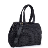 Love Bag Borsa Mamma Ovale Nera Intrecciata