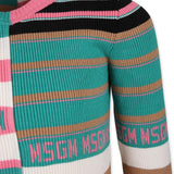 MSGM Kids Abito Tubino Multicolor in Maglia per Bambine