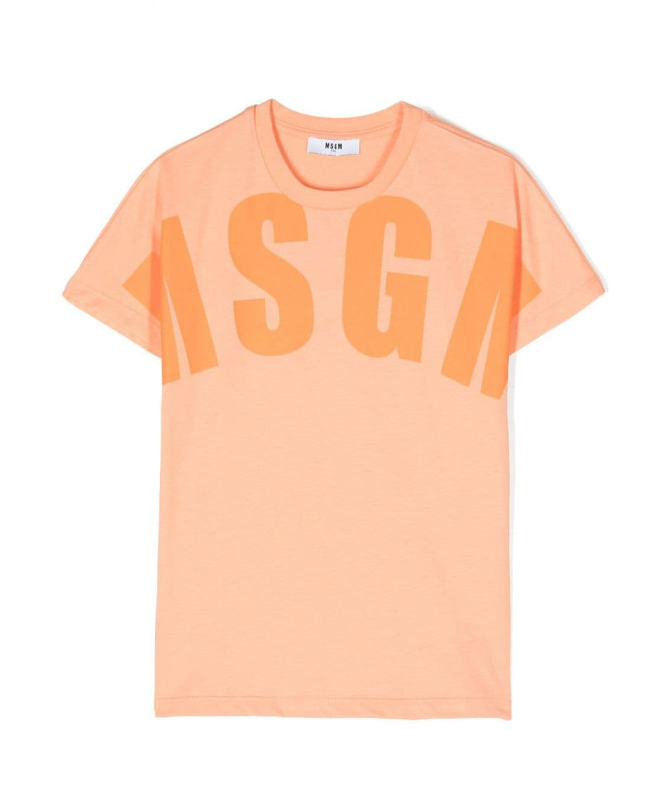 MSGM Kids T-Shirt Pesca con Logo per Bambini