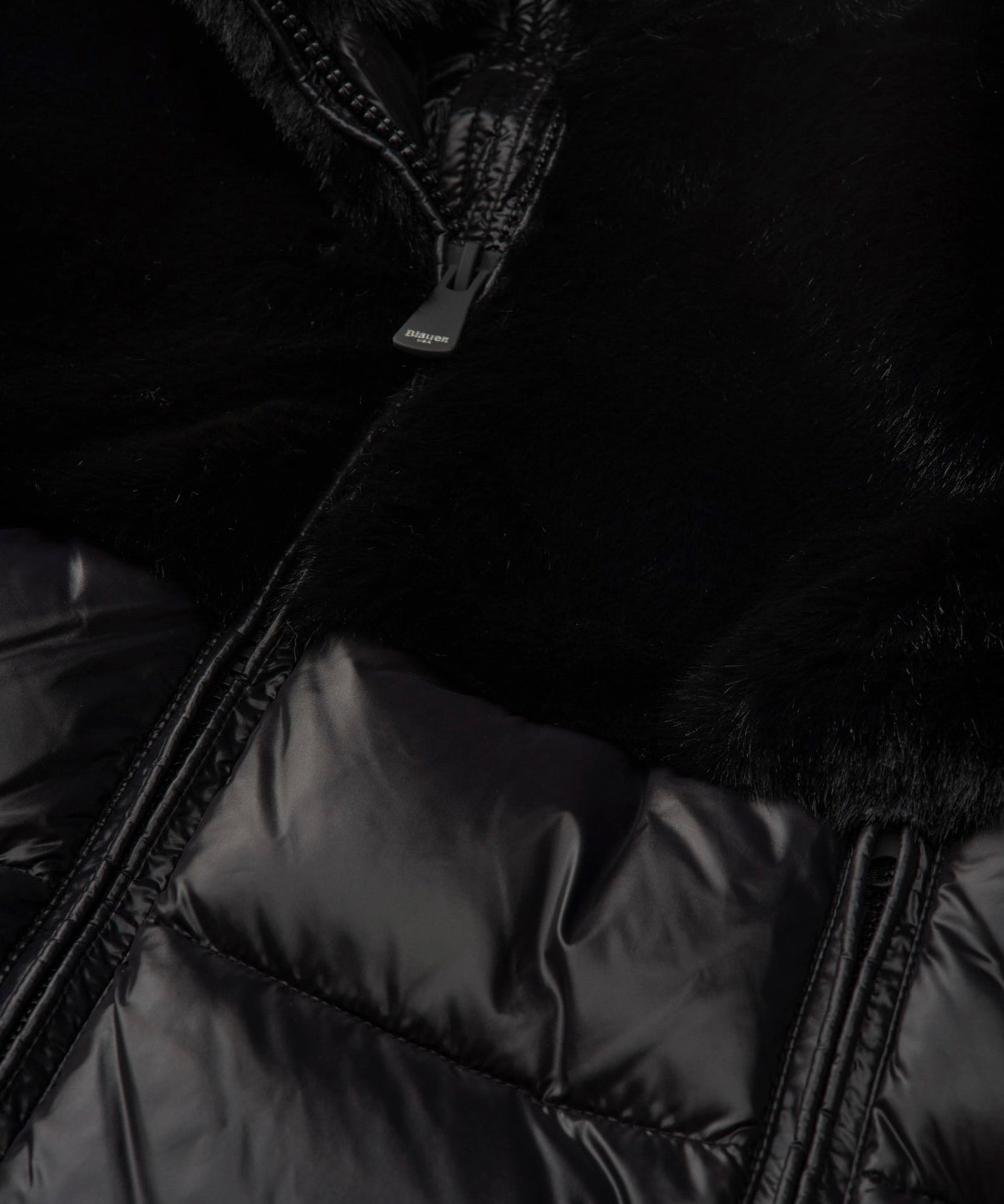 Blauer Kids Giubbino Nero con Fur per Bambine (dettaglio)
