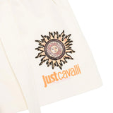 Just Cavalli Kids Short Panna con Fascia in Vita e Applicazione Logo per Bambine