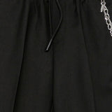 John Richmond Kids Pantalone Nero con Piega Stirata, Coulisse e Catena Removibile per Bambini