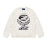 Art Super Money Kids Felpa Bianco Fantasia Stelle Stampa Grillz Strass per Bambini
