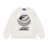Art Super Money Kids Felpa Bianco Fantasia Stelle Stampa Grillz Strass per Bambini