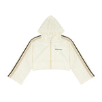 Palm Angels Kids Felpa Off-White con Cappuccio con Logo per Bambine