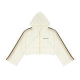 Palm Angels Kids Felpa Off-White con Cappuccio con Logo per Bambine