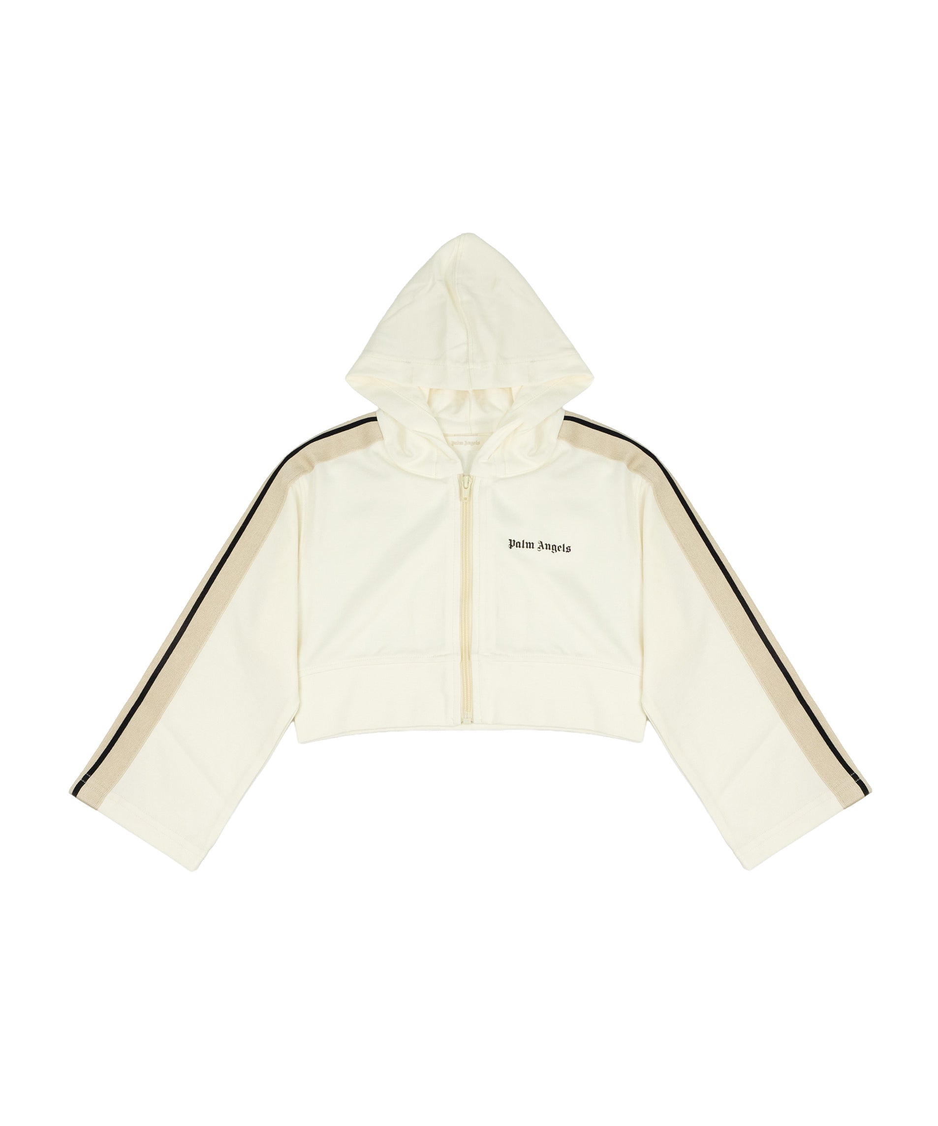 Palm Angels Kids Felpa Off-White con Cappuccio con Logo per Bambine