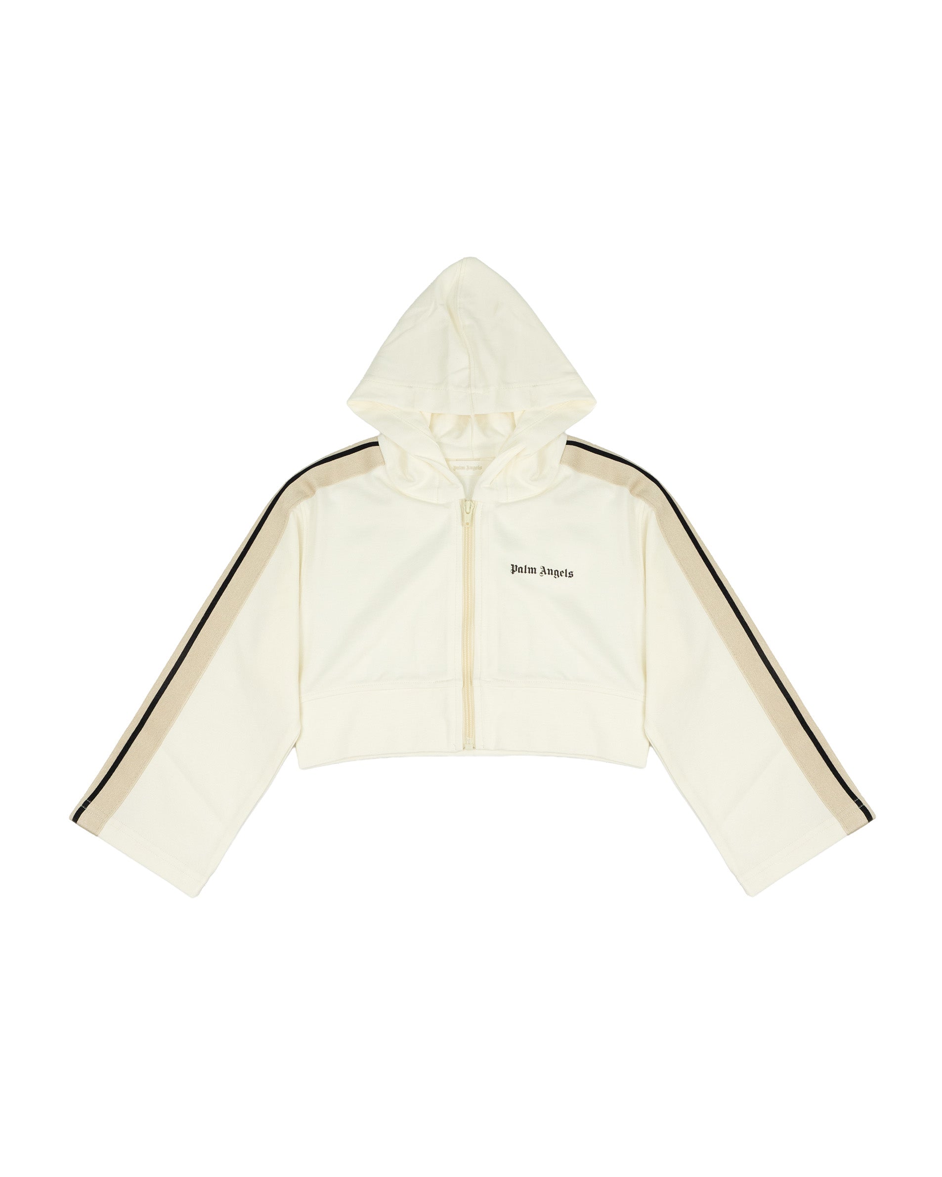 Palm Angels Kids Felpa Off-White con Cappuccio con Logo per Bambine