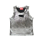 Diesel Kids Top Argento Metallizzato con Oval D per Bambine