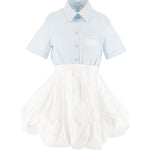 Elisabetta Franchi La Mia Bambina Abito Celeste/Bianco per Bambine