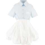 Elisabetta Franchi La Mia Bambina Abito Celeste/Bianco per Bambine