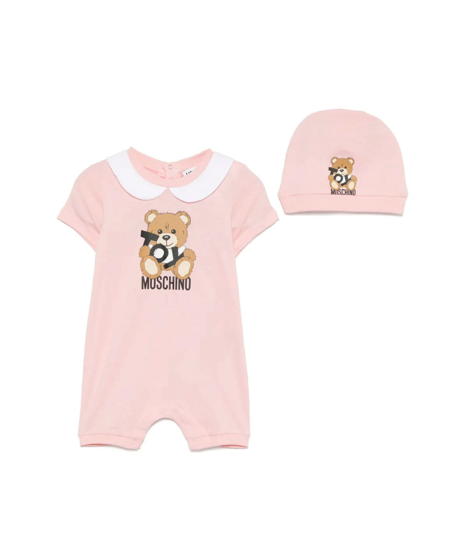 Moschino Kids Tutina con Cappellino con Stampa per Neonate