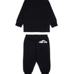 Dsquared2 Kids Completo Nero con Stampa Logo a Contrasto Bianca per Neonati