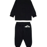 Dsquared2 Kids Completo Nero con Stampa Logo a Contrasto Bianca per Neonati