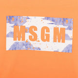 MSGM Kids T-shirt Arancione con Banda Logo per Bambini