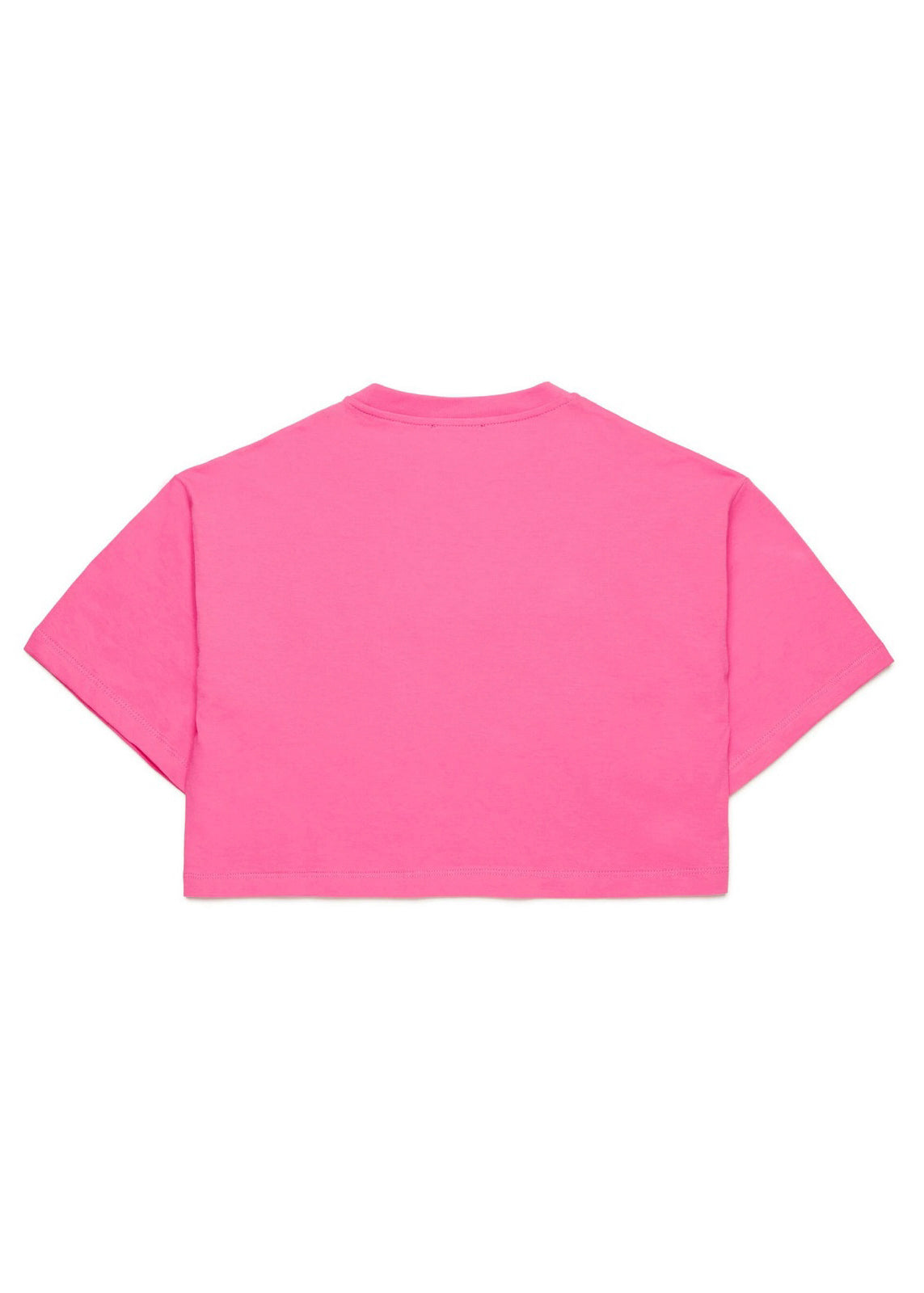 Diesel Kids T-shirt Fucsia Cropped con Puffy Print