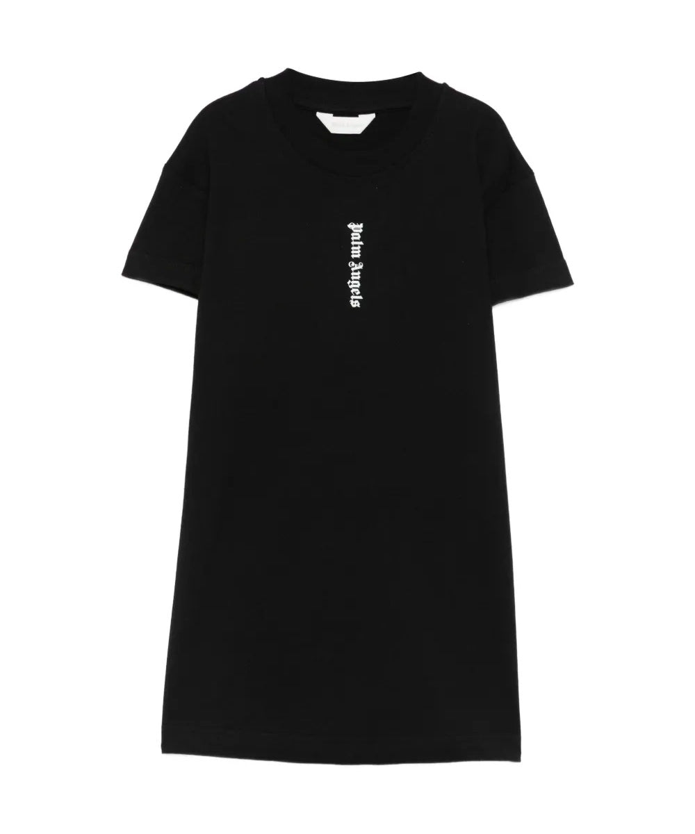 Palm Angels Kids Abito Nero con Logo per Bambine