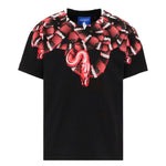 Marcelo Burlon County Of Milan Kids T-Shirt Nera con Stampa Snake Rossa per Bambini