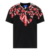 Marcelo Burlon County Of Milan Kids T-Shirt Nera con Stampa Snake Rossa per Bambini