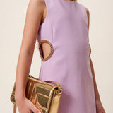 Patrizia Pepe Kids Abito Lilla con Apertura sui Fianchi e Applicazione per Bambine